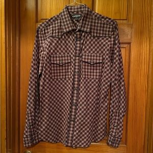 Express mens button down dress shirt size large fitted